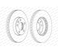 Disco freno FERODO DDF1253C-1 anteriore, ventilato, 1 Pezzo