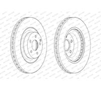 2x FERODO Disco freno Anteriore Ø350mm Altezza: 64,5mm Spessore: 32mm Cerchio foro-Ø: 112mm ventilato DDF1905C-1 Compatibilità con MERCEDES-BENZ Sedan W211 CLS C219 T-modell S211