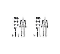 2X Figura D'Azione Robot, Stampata In 3D con Articolazione Completa per Animazione Stop Motion, Bianca