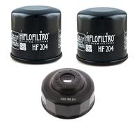 2x Filtro Olio Hiflo HF204 Chiave per Honda Kawasaki Triumph Yamaha