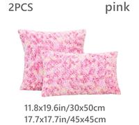 2X Finta Pelliccia Peloso Federa Rosa Fiore Tinto a Nodi Federa Cuscino