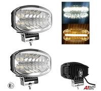 2X Fit Scania Volvo DAF MAN Camion 24V 9'' Jumbo Spot Luce Bianca Led Ambra Drl