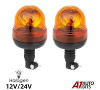 2X Flessibile din Giunto Palo Lampeggiante Girevole Allarme Faro Ripresa Lampade
