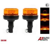 2x Flexi din Giunto Palo Montaggio 12 LED Lampeggiante Ambra / Arancio Allarme