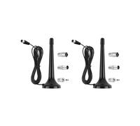 2X FM DAB Radio Antenna for Stereo System and AV Receiver - Universal Indoor Antenna with Extension Cable