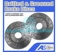 2x Forati E Scanalata 4 Borchie 256mm Solido Qualità OE Freno Dischi (Coppia)