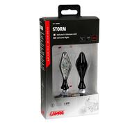 2x Frecce a Led Moto Motore Omologate 12v Nero Lente Bianca Indicatori Direzione