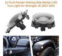 2x Front Fender Parking Side Marker LED Turn Light per Wrangler JK 2007-2015 H7