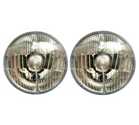 2x Frontscheinwerfer Metall Crom H4 Rund 12V 24V ø144 mm E20 Oldtimer Oldsmobile