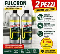 2x Fulcron Super Disgorgante Professionale Sturalavandini Scarichi Tubi da 1 Lt