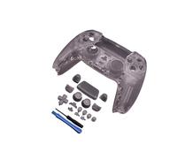 2X Full Set Clear Housing Shell for PS5 Controller Custom with Buttons,Touchpad Cover&Transparent Case Skin Kit