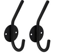 2x Ganci Appendiabiti Antico Nero adesivi Singolo Guardaroba Retrò Acciaio