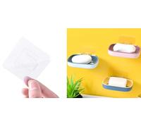 2X GANCIO ADESIVO AD INCASTRO 6x6cm trasparente utensili muro bagno cucina