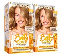 2x Garnier Belle Color Colorazione in Crema per Capelli Permanente Azione Nutriente Illuminante Risultato Naturale con Olio di Germe di Grano Colore 2 Biondo Naturale - 2 Confezioni