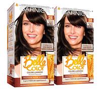 2x Garnier Belle Color Colorazione in Crema per Capelli Permanente Azione Nutriente Illuminante Risultato Naturale con Olio di Germe di Grano Colore 24 Castano Scuro Naturale - 2 Confezioni