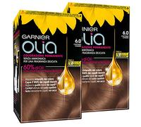 2x Garnier Olia Colorazione Capelli Tinta Permanente Colore 6.0 Castano Chiaro Senza Ammoniaca Fragranza Delicata - 2 Tinte