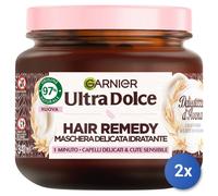 2x Garnier Ultradolce Maschera Capelli 340 Ml.Vaso Delicatezza D'Avena