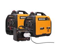 2x Generatore Di Corrente 3KW portatile 21kg + Box Parallelo Kit 32 A