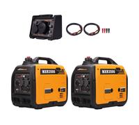 2x Generatore Di Corrente 3KW Silenziato + Box Parallelo Kit 32 A for Campeggio