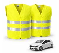 2X Gilet di Sicurezza Auto 2026 Giallo ISO20471 - Gilet Riflettenti Alta visibilità Neon per Veicoli, Auto e Camion - Accessorio Obbligatorio Emergenze Stradali