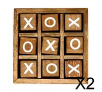 2x Giochi Da Tavolo in Legno Tic Tac Toe XO Fun Strategy Puzzle per Bambini E