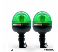 2x Girofaro Lampeggiante 40 LED Verde E9 12-24V IP56 Trattore Fuoristrada Camper