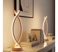 2x Globo Lampada Da Tavolo LED Con Dimmer Touch, Batteria, Opale H 41 cm