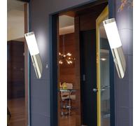 2x Globo Lampada LED Da Parete Con Sensore Movimento, Esterno IP44 In Acciaio