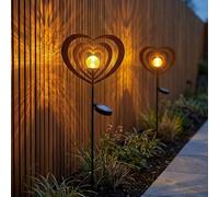 2x Globo Lampada Solare Da Esterno LED Glassa Vetro Nera Marrone, H 82 cm [EEK: Non valutato]