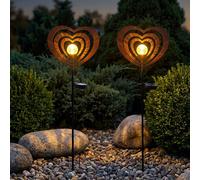 2x Globo Lampada Solare LED Da Esterno Giardino IP44 Glaskugel Nera H 82 cm [EEK: Non valutato]