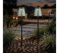 2x Globo Lampada Solare LED Decorazione Da Esterno IP44 Metallo 70 cm [EEK: Nicht bewertet]