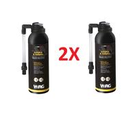 2X GONFIA E RIPARA BICI BOMBOLETTA 75ML UNIVERSALE LIQUIDO SIGILLANTE ADATTATORE