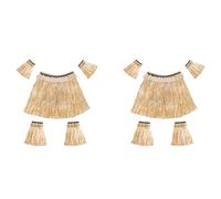 2X Gonna un Maniche Lunghe nel Erba Hawaiana Braccio Piedi Copertu9445