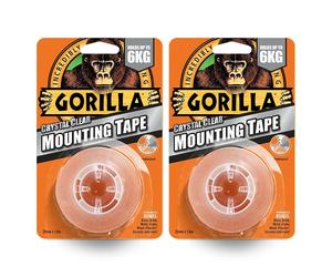 2x Gorilla Glue Resistente Montaggio Nastro Doppio Lato Impermeabile Trasparente