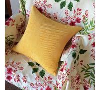 2X Grande Tinta Unita Velluto a Coste Copricuscino Righe con Zip Federe Letto