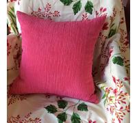 2X Grande Tinta Unita Velluto a Coste Copricuscino Righe con Zip Federe Letto