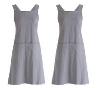 2X Grembiule da Cucina in Lino con Schienale Incrociato Adatto per Donna E 1761