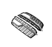 2X Griglia di copertura della lampada del fendinebbia anteriore for auto compatibile con Audi S5 A5 S-Line 2013 2014 2015 2016 Kit carrozzeria paraurti a nido d'ape 8T0807682M(Chrome Silver)