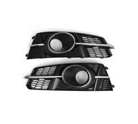 2x Griglia fendinebbia paraurti anteriore, mascherina coprifari fendinebbia compatibile con Audi A6 C7 A6L S-Line con fendinebbia 2015-2018 4G0807681AG 4G0807682AG(With Silver)