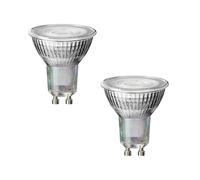 ledscom.de 2 lampadine LED GU10, PAR16, bianco caldo (2800 K), 6,3 W, 374lm, 70°, dimmer a 3 fasi, specchio riflettente (argento)