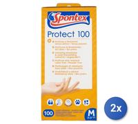 2x Guanti 100 Pezzi Vinile Protect M Spontex