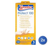2x Guanti 100 Pezzi Vinile Protect S Spontex