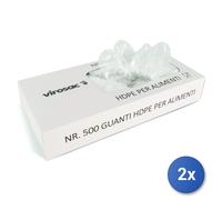 2x Guanti 500 Pezzi Polietilene Monouso Virosac
