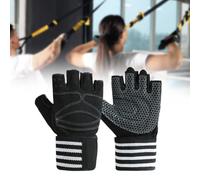 2x Guanti da allenamento Accessori Antiscivolo Leggeri Proteggi mani Guanti neri