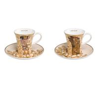 2x Gustav Klimt Tazza Espresso La Aspettativa + Die Erfüllung GOEBEL Porcellana