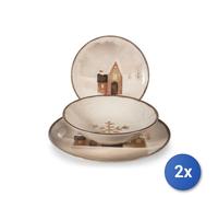 2x H&H Servizi 18 pezzi tavola Cinnamon glow in stoneware decorato