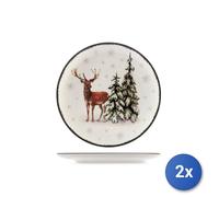 2x H&H Servizi 18 pezzi tavola Wild Spritis in stoneware decorato