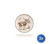 2x H&H Servizio 18 pezzi tavola Hoodriver in stoneware decorato