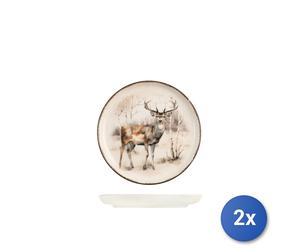 2x H&H Servizio 18 pezzi tavola Hoodriver in stoneware decorato