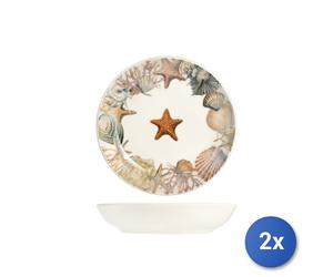 2x H&H Servizio18 pezzi tavola Saintbarth in stoneware decorato